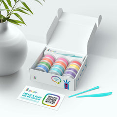 HEY CLAY sculpting tools beside colorful clay for easy shaping.