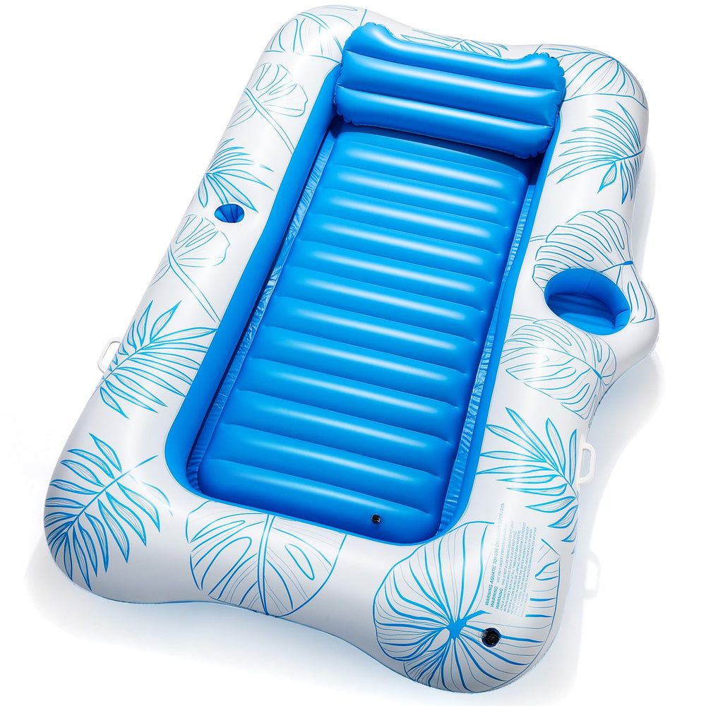 Hey Splash blue leaf float ideal for backyard, pool, or river adventures