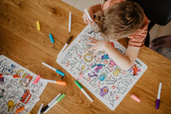 A3-sized surface provides ample space for young artists.