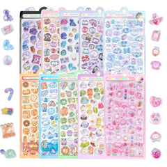 HEYFUMMAI 3D Puffy Stickers animal designs for phone case decoration.