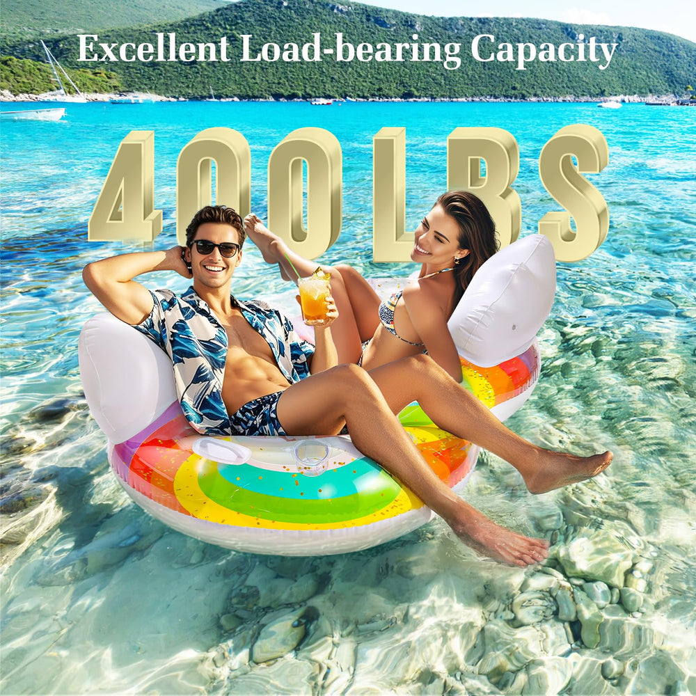 HeySplash cloud backrests provide soft support for lounging.