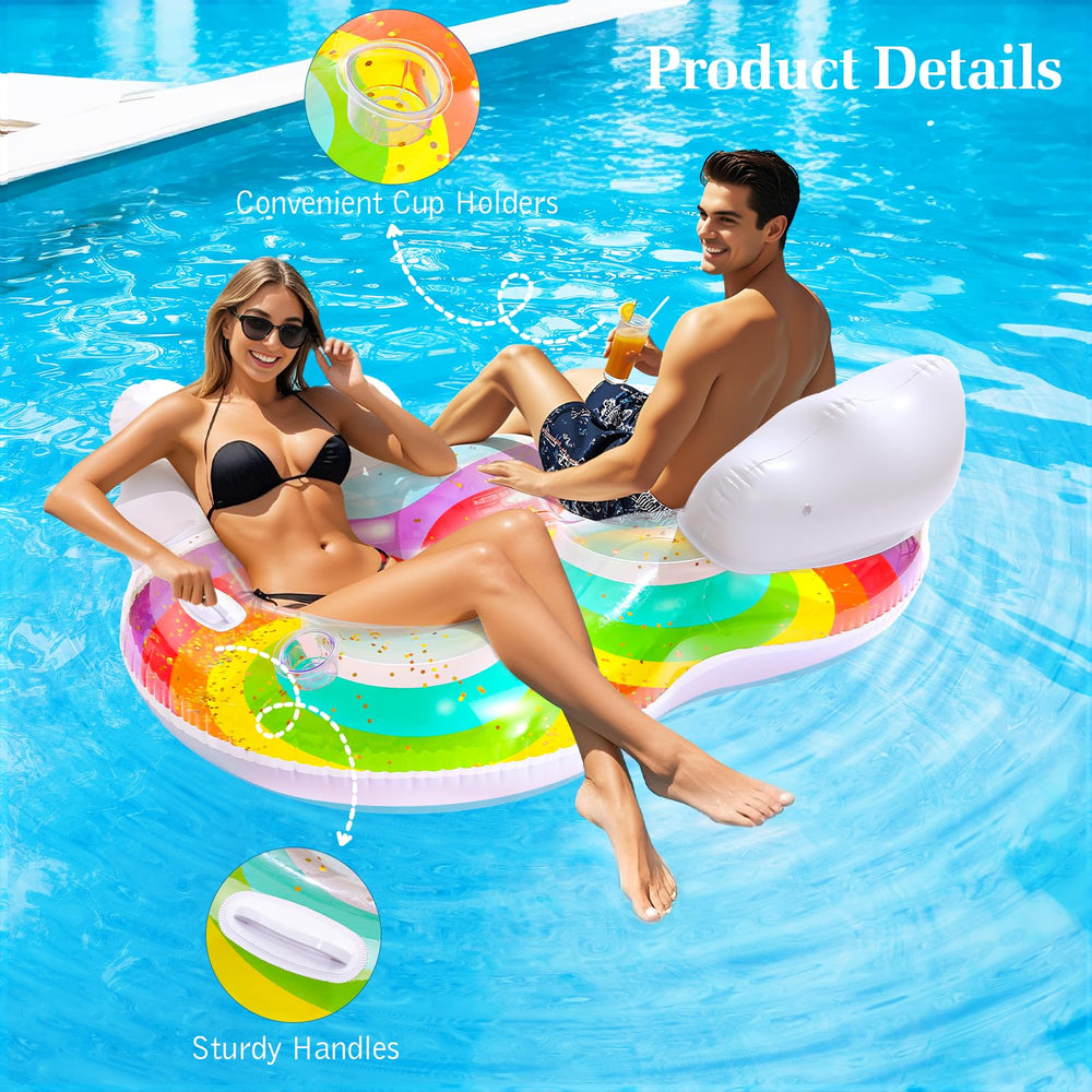 HeySplash side cup holders keep drinks within reach while lounging.