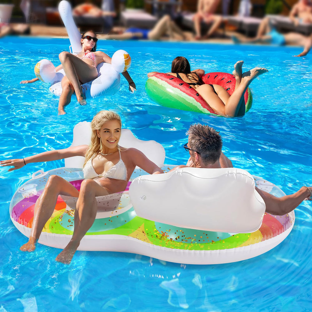 HeySplash two person setup suitable for couples and friends at water outings.