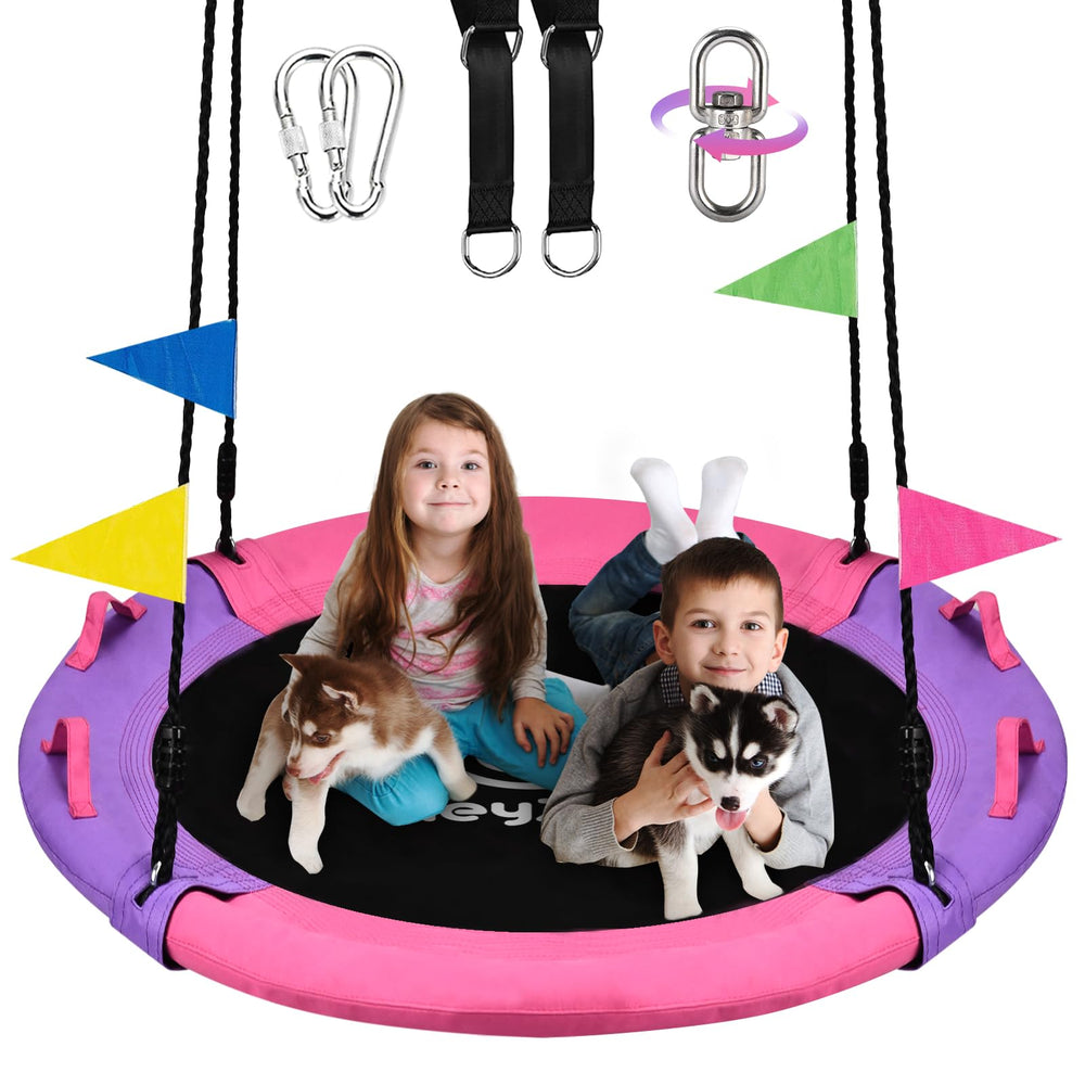 HeyZoo 43-inch saucer swing ready for family fun outdoors