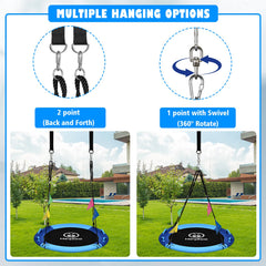 HeyZoo swing shows 900lbs weight capacity for sturdy use