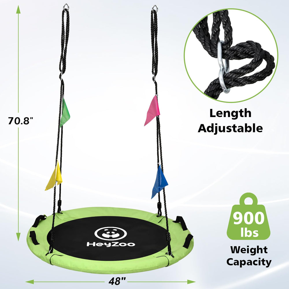 HeyZoo sturdy hanging straps and carabiners ensure secure attachment
