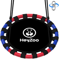HeyZoo saucer swing blue-red for backyard fun and safe play
