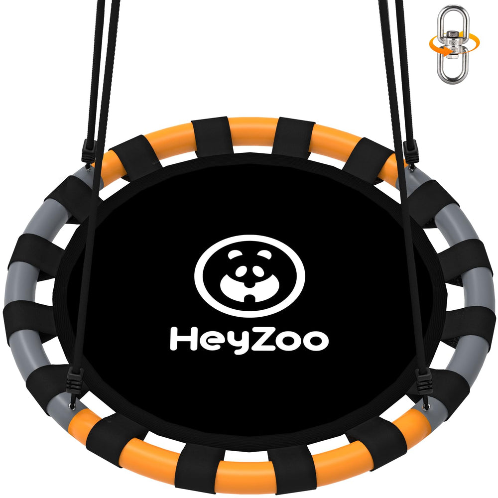 HeyZoo Saucer Swing with 360° swivel for exciting backyard spins and playtime.