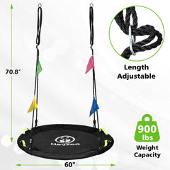 HeyZoo safety-focused swing features galvanized frame and braided ropes for sturdy outdoor use.