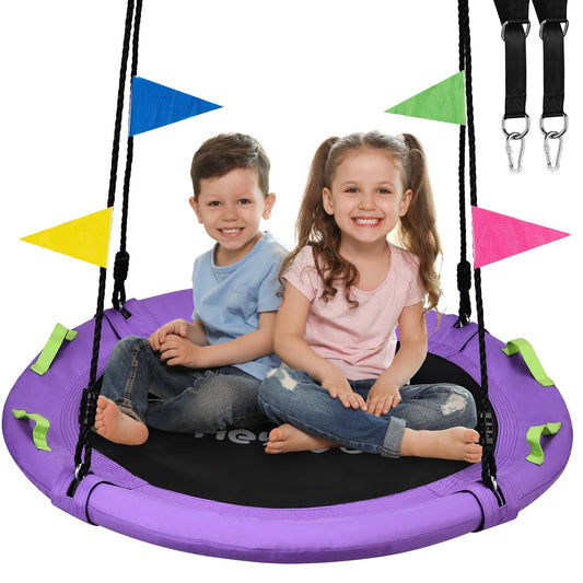 HeyZoo tree swing assembly guide showing easy setup for parents