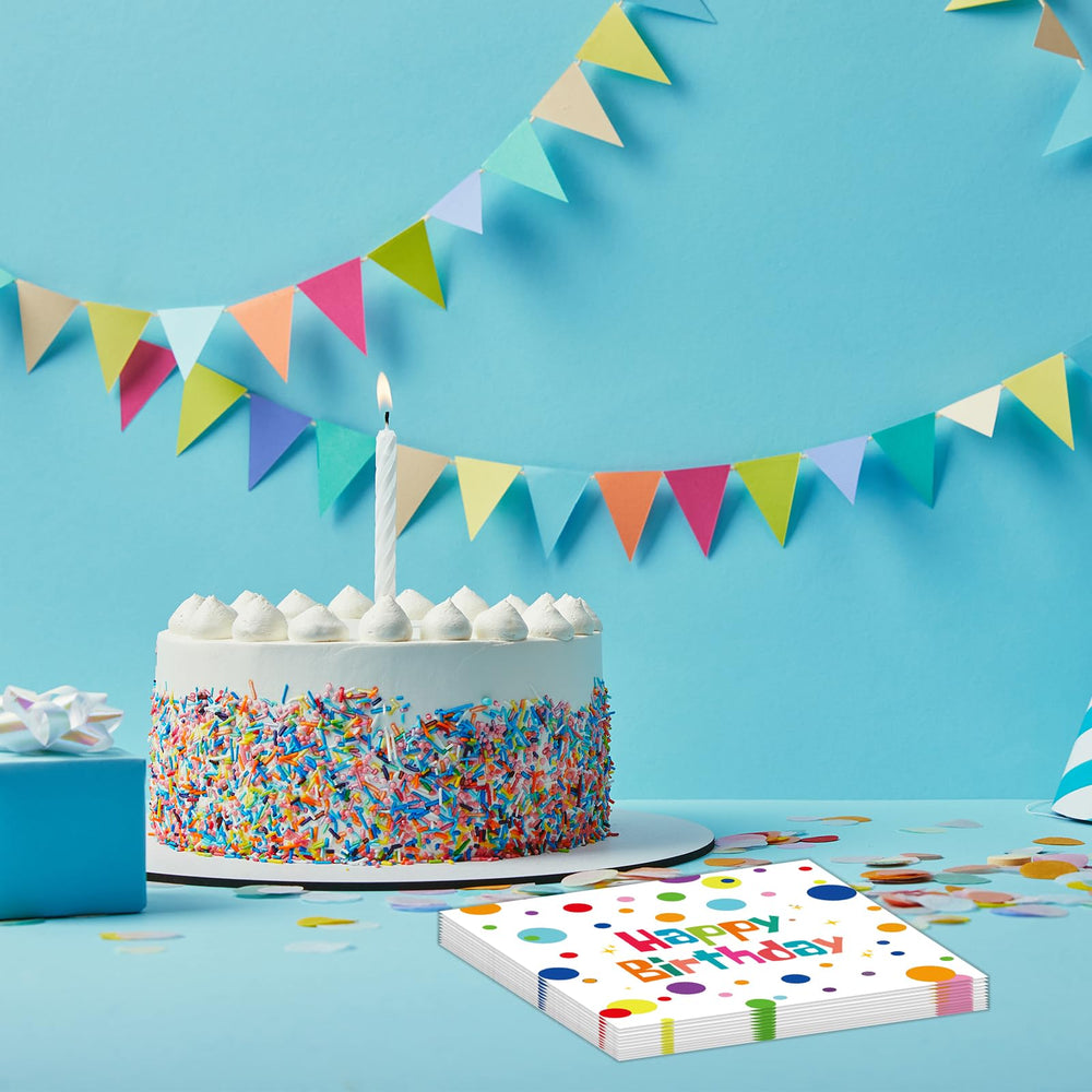 HFBOBP colorful dots napkins brighten indoor or outdoor birthday gatherings