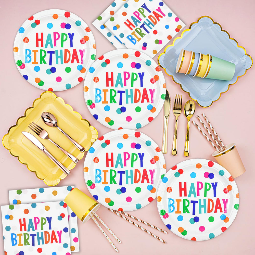 HFBOBP bright polka-dot design enhances birthday celebration ambiance.