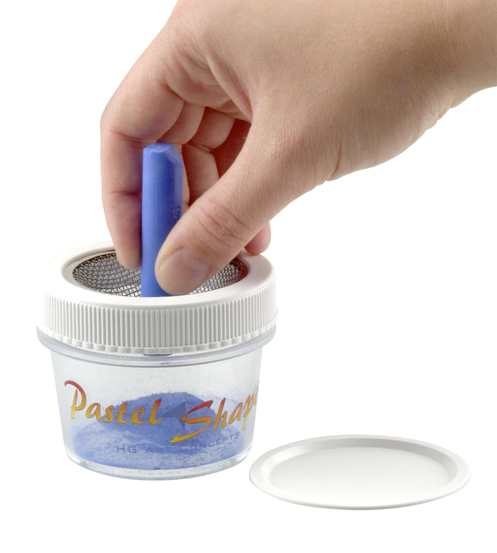 HG Art Concepts funnel-shaped screen for precise pastel powder control.