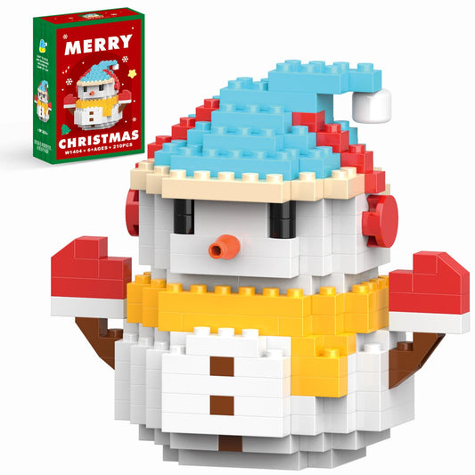HGCYCF Christmas Blue Snowman blocks set for festive building and creativity