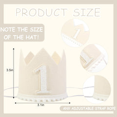 HGFC milky white crown on baby head for cake smash photos