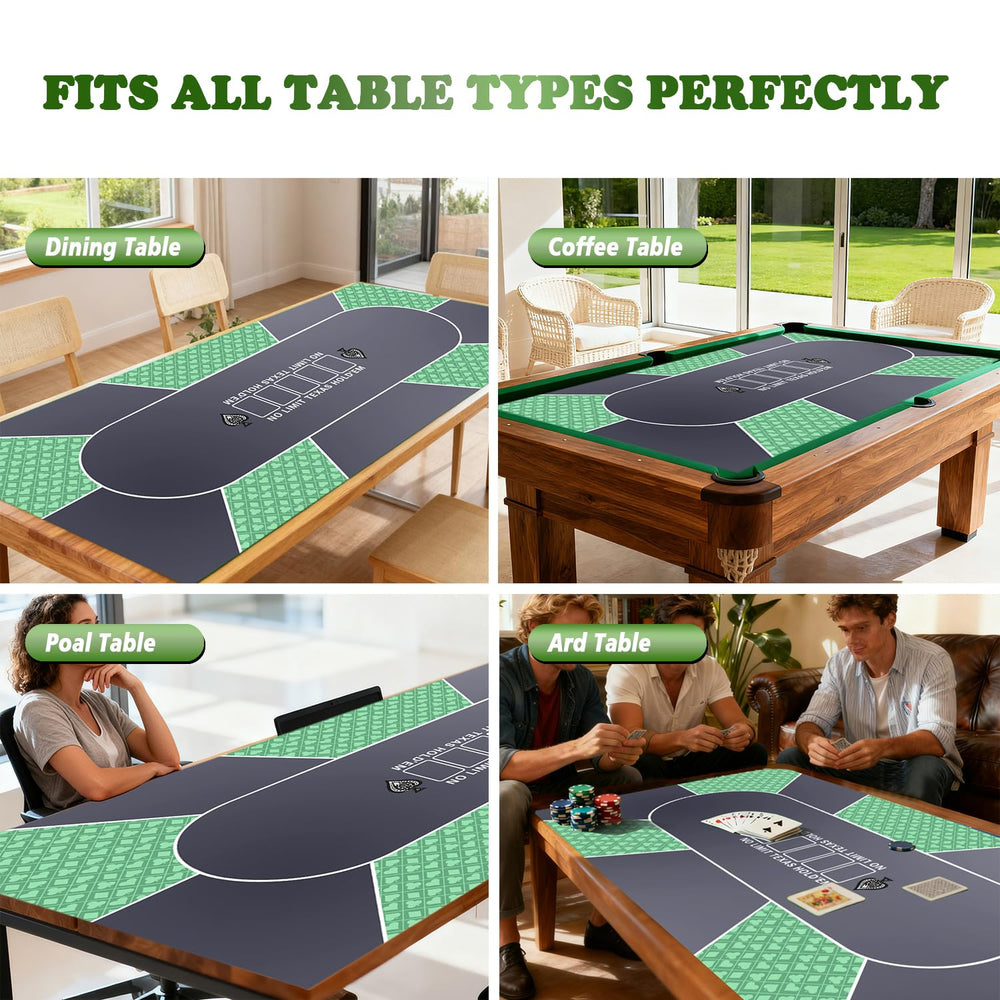 HHH HIKECUCAN poker mat includes portable storage bag for easy transport.
