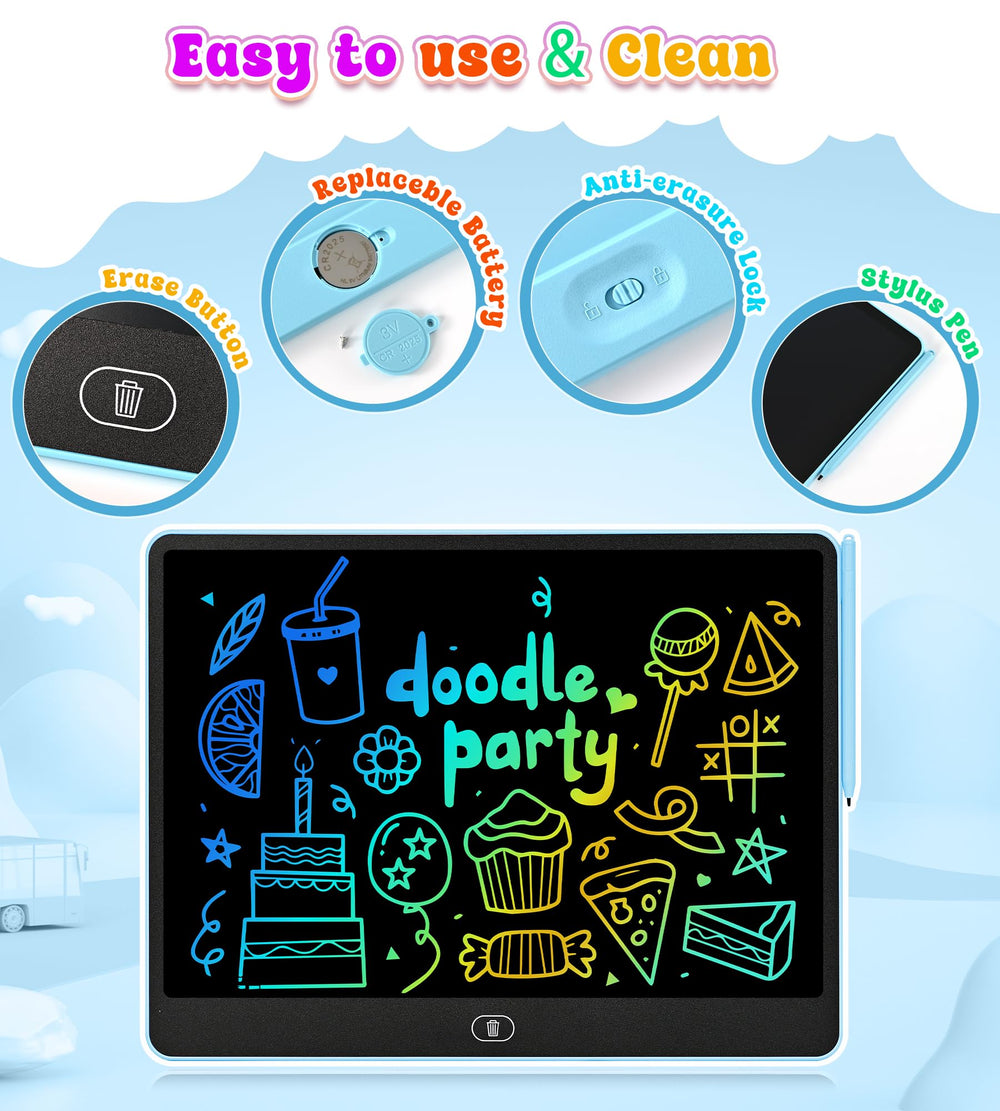HHN LCD Writing Tablet erase and lock features prevent accidental erasing.