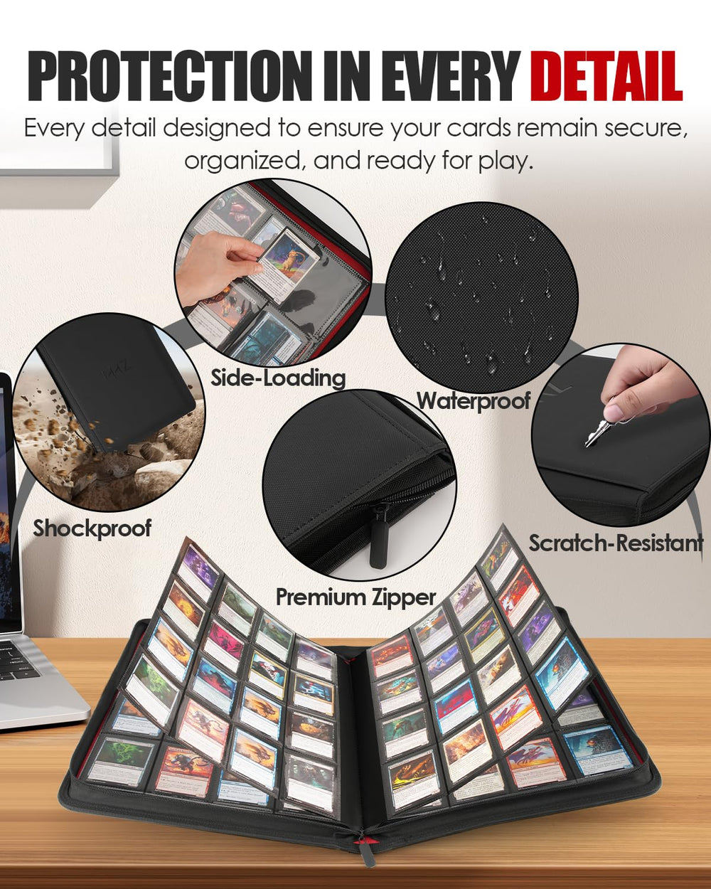 HHZ 16-Pocket Card Binder 832-capacity for expanding collections on the go