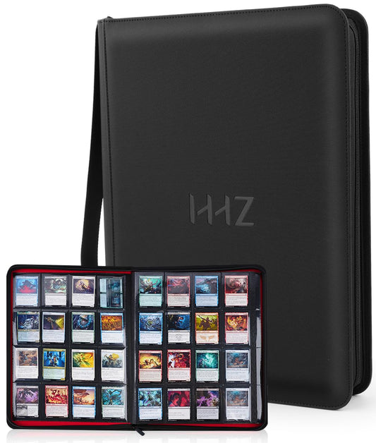 HHZ 16-Pocket Card Binder front cover in PU leather protecting cards and showcasing organization
