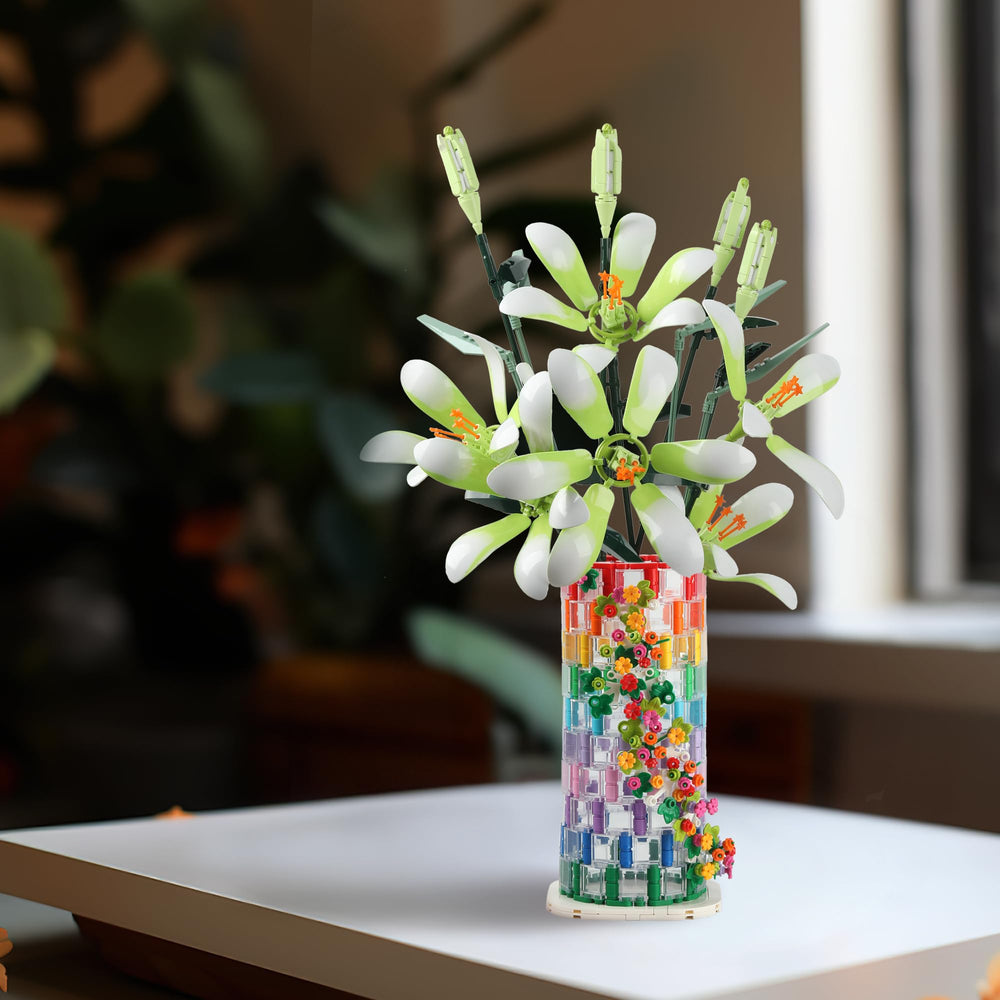 HI-REEKE vase building set dimensions display with compact measurements