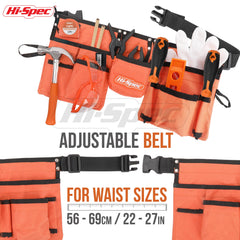 Hi-Spec orange kids tool kit torpedo level supports straight, aligned work