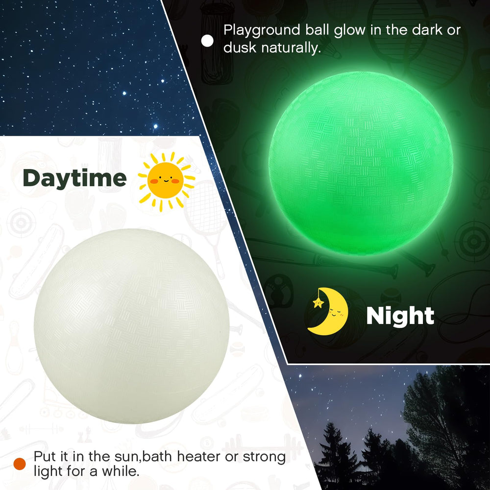 Hiboom glow ball charges with UV light to glow in the dark.