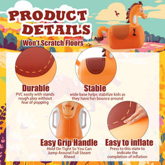 Hiboom inflatable horse hopper with easy pump setup