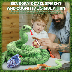 Hiboom soft fabric snake plush with skin-friendly fill for cozy snuggles.