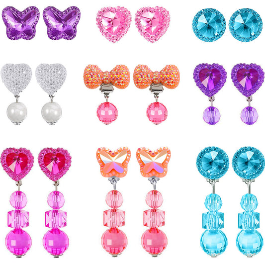 Hicarer bow clip-on earrings for kids, secure and comfortable wear.