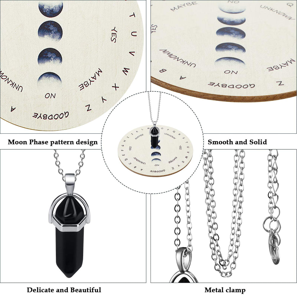 Hicarer crystal necklace black obsidian on a gold chain