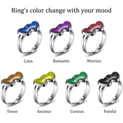 Hicarer mood rings color-change closeup shows temperature-reactive hues