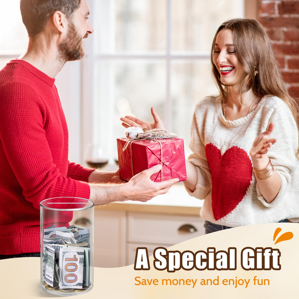hicocool gift-ready clear money jar ideal for birthdays and holidays.