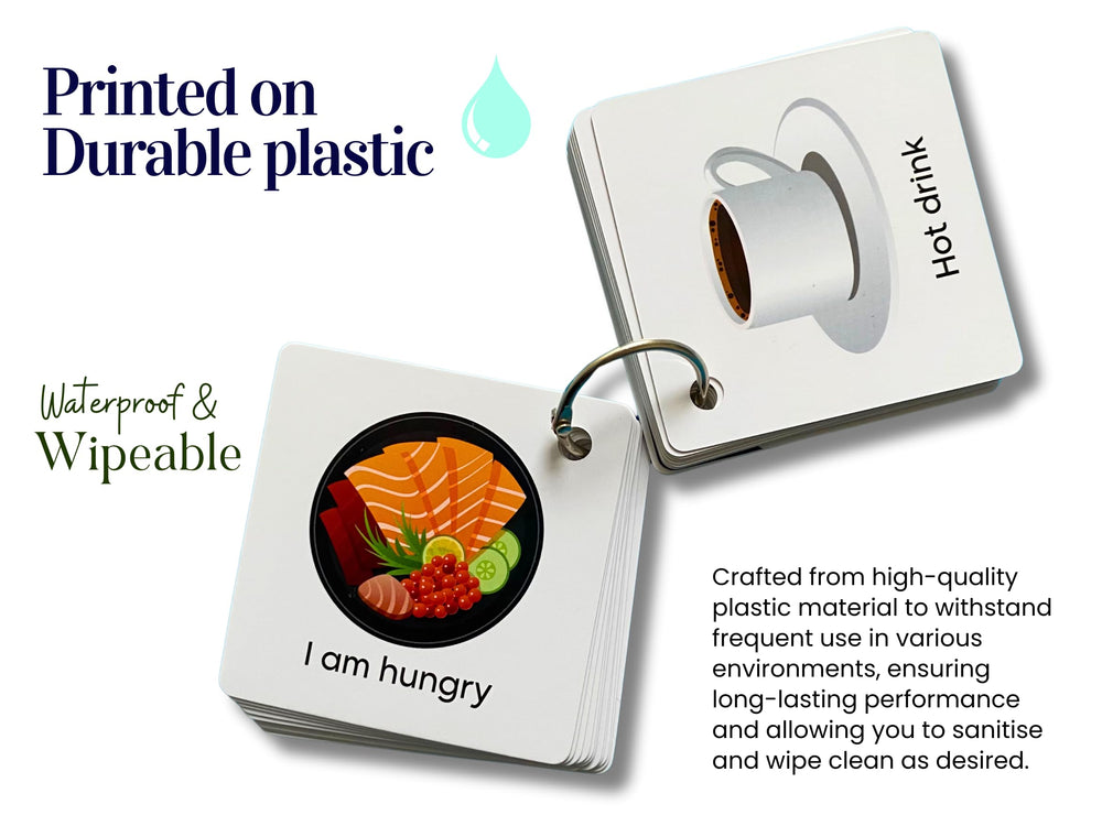 Hidaya Prints 75x75mm cards are compact for portable communication anywhere.