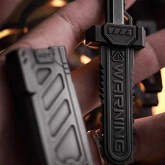 HIDEDC sword and scabbard with springs for satisfying clicks during use.