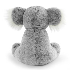 Compact koala plush fits easily into backpacks for travel.