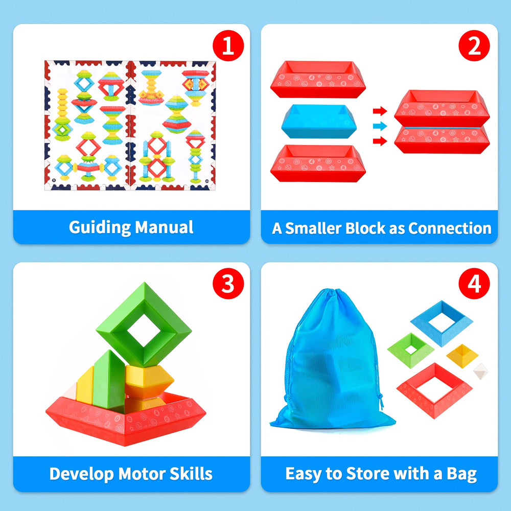 Hieoby STEM blocks promote fine motor skills and problem solving