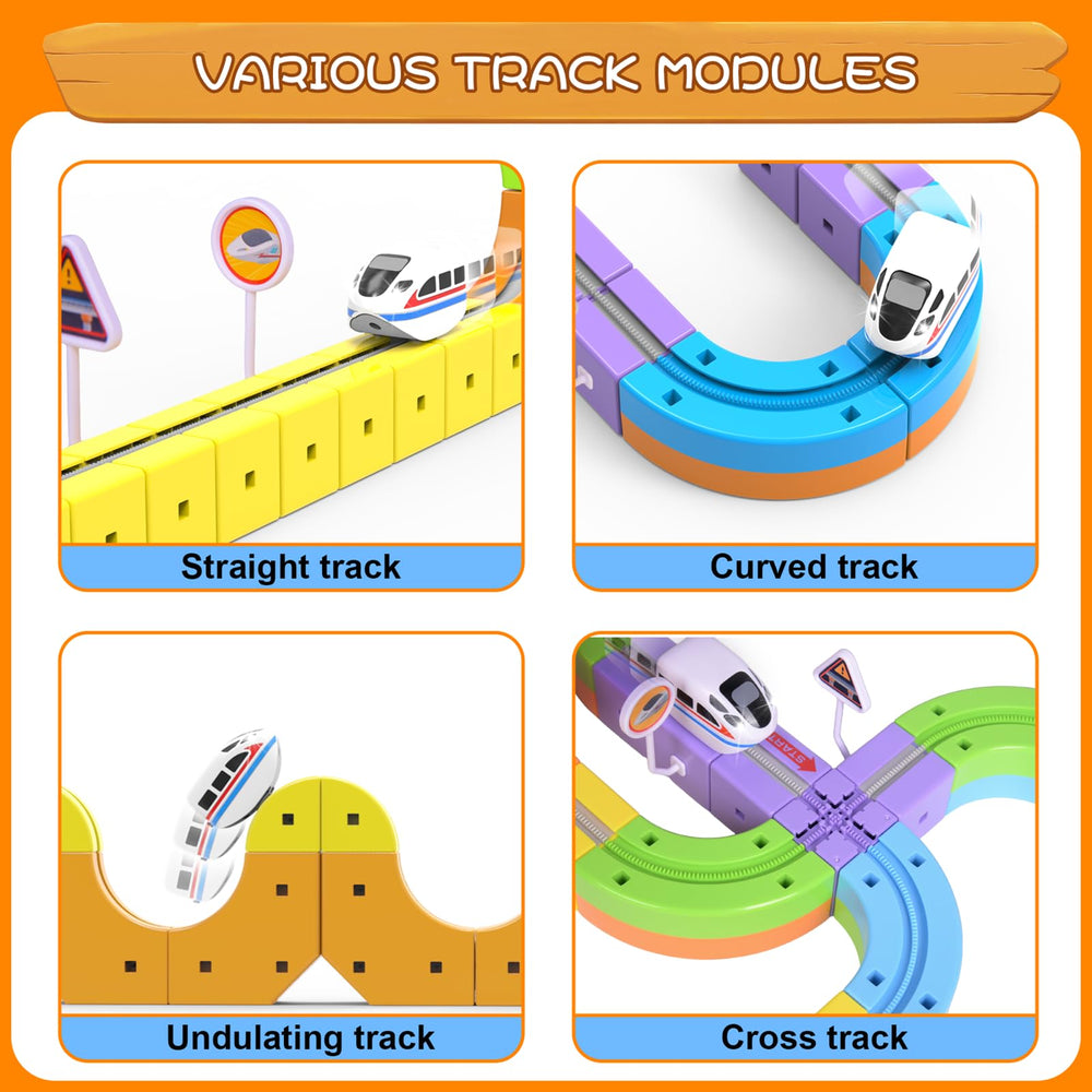 Hifun train set dinosaur world theme sparks storytelling during playtime.