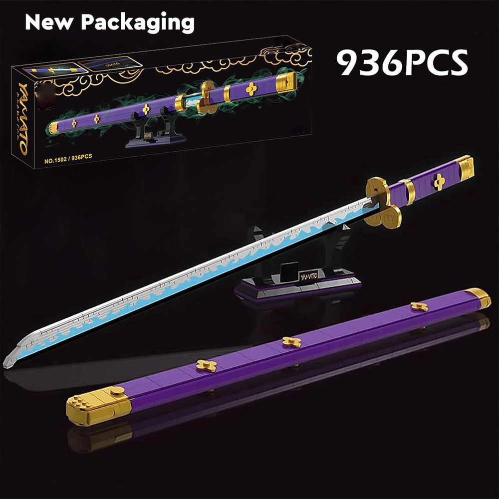 Purple Yamato brick model compatible with classic bricks for creativity.