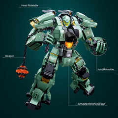 HIGH GODO transforming mech head detail, showcasing translucent facial features