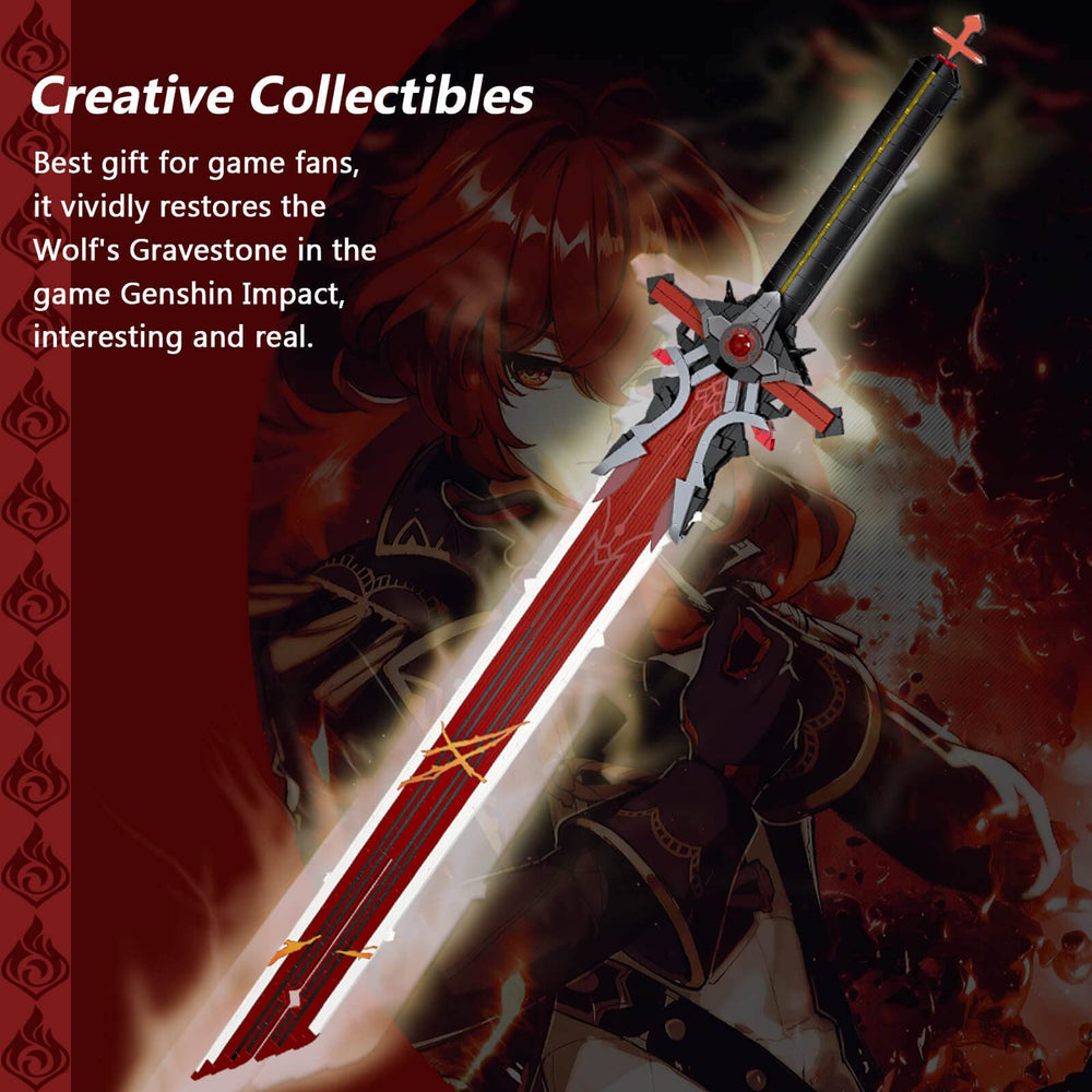 HIGH GODO Wolf Gravestone Sword is compatible with major brick brands.