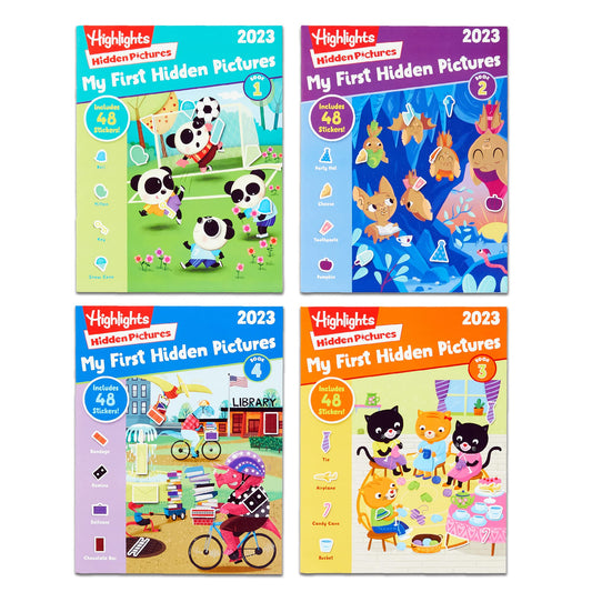 Highlights My First Hidden Pictures 2023 cover invites screen-free exploration and imaginative play.