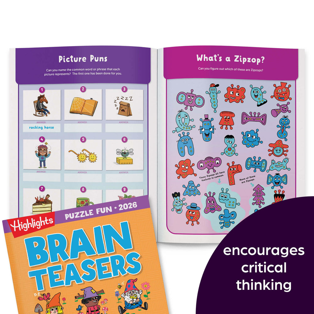 Highlights Puzzle Fun Amazing Mazes page challenges pathfinding and hand-eye coordination.
