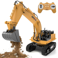 Highmall RC Excavator toy shows precise 11-channel control with 680° rotation for realistic play
