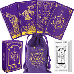 Hihealer 78 Tarot Cards Deck with gold foil for premium readings