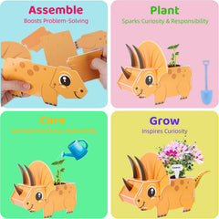 HiHOYA Brachiosaurus plantable puzzle enabling hands-on gardening