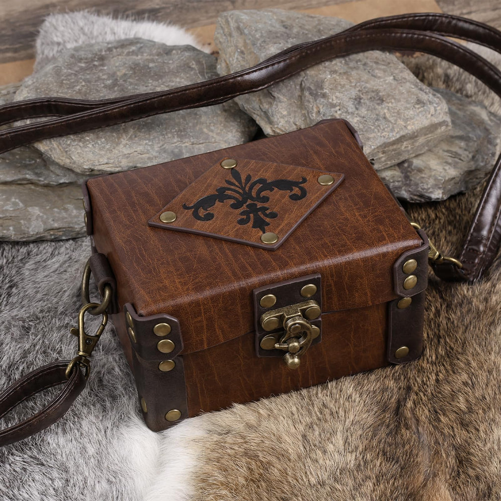 HiiFeuer embossed faux-leather alchemy box close-up highlighting texture
