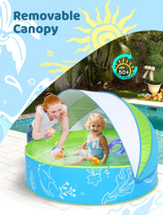Hikiddy 47 inch kiddie pool offers roomy space for siblings and friends