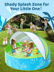 Hikiddy 47 inch pool keeps water cool longer with canopy shade