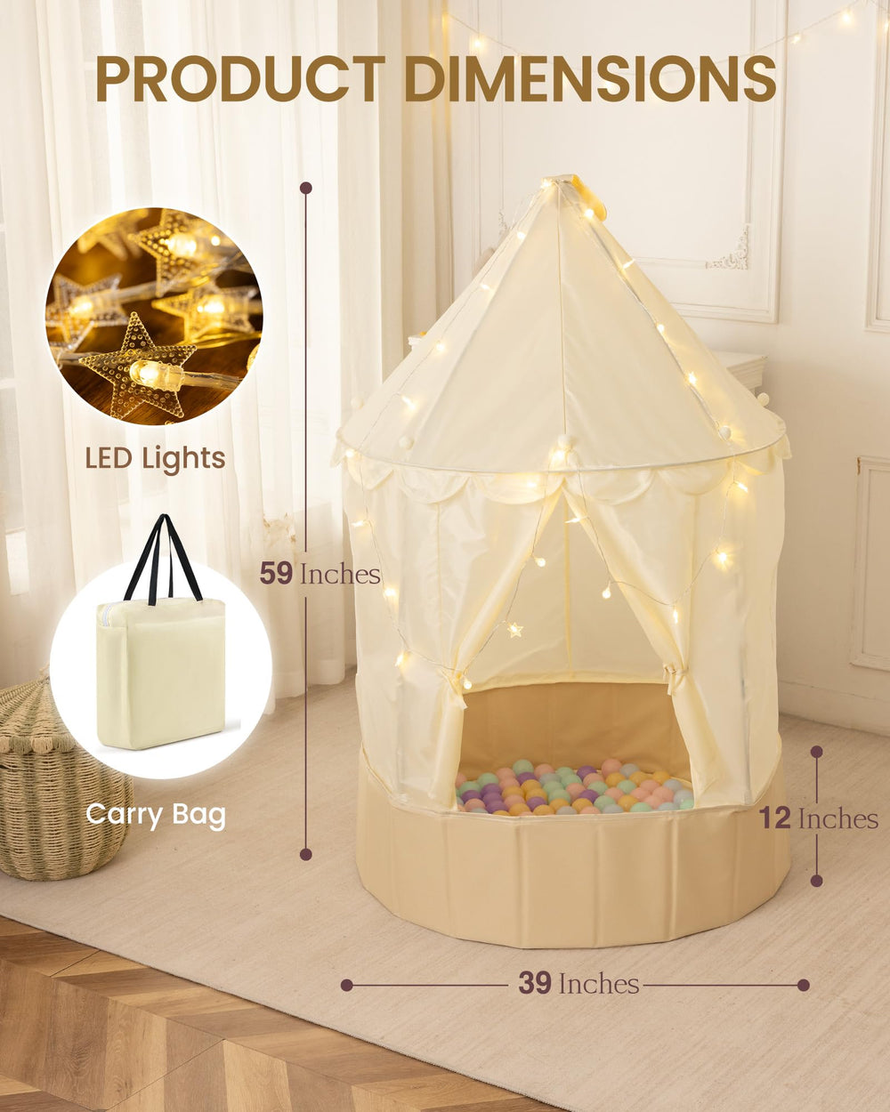 Hikiddy castle-inspired interior view showing cozy space for pretend play