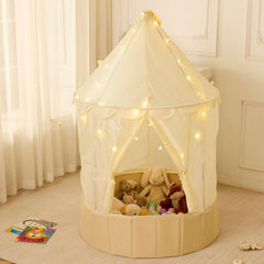 Hikiddy play tent with ball pit, front view, inviting indoor play